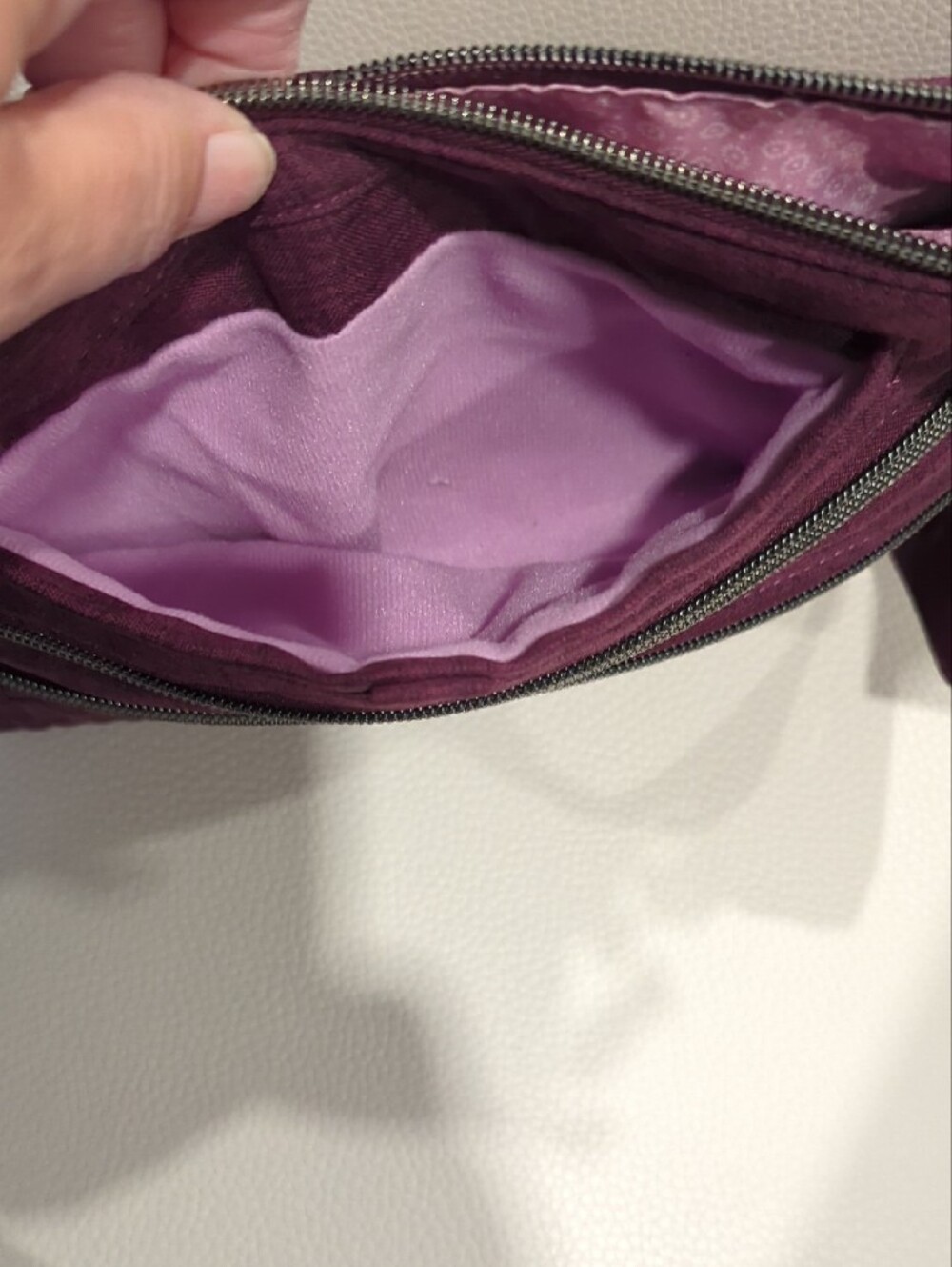 lug Quilted Crossbody Bag in Plum - Picture 9 of 11